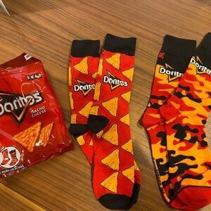 Doritos novelty socks. 2 pairs in the pouch